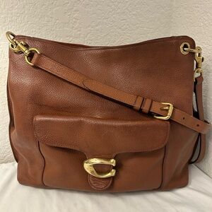 Coach Brown Pebbled Leather Tabby Hobo Shoulder Bag Gold Hardware